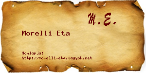 Morelli Eta névjegykártya